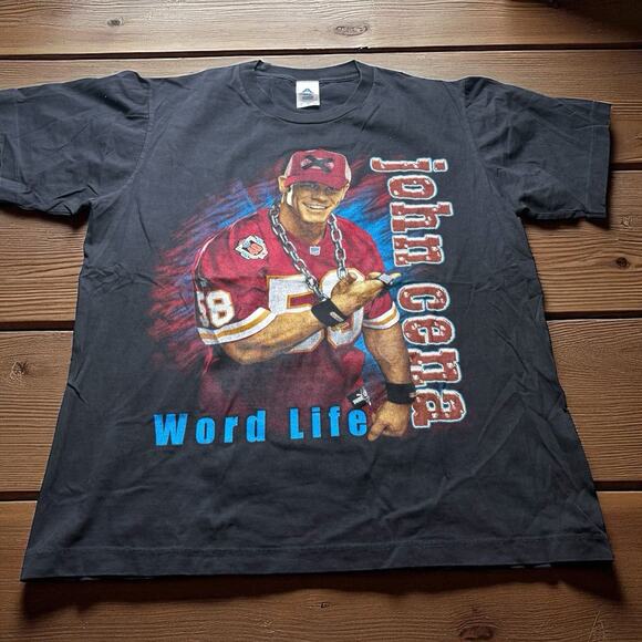 Vintage Y2K John Cena WWE Rap T-Shirt Men’s Large Parking Lot Boot - Picture 1 of 5